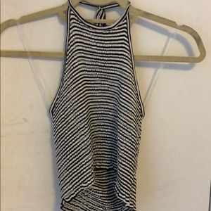 Black and white stripes halter